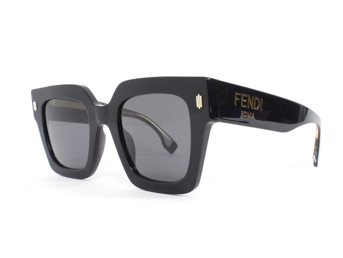 Fendi Black Large Square Acetate Sunglasses