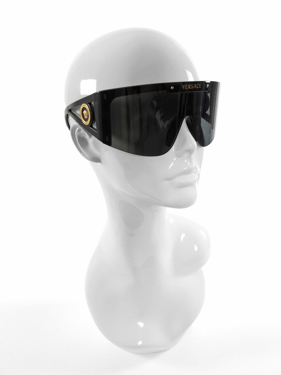 Versace Black Interchangeable Shield Wrap Sunglasses 4393