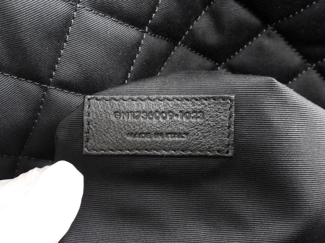 Saint Laurent Black Leather Quilted Large ES Travel Overnight Bag