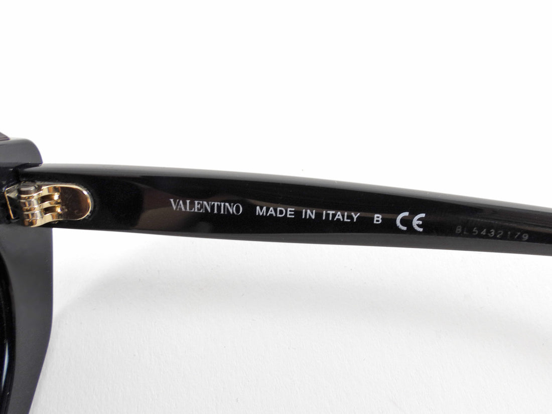 Valentino VA4060 Black Acetate Cat Eye Rockstud Sunglasses