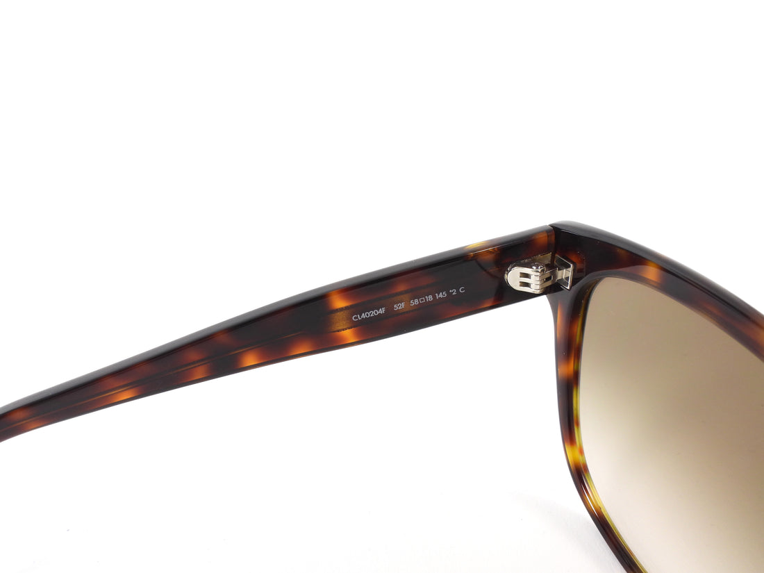 Celine Brown Rounded Cat EyeTortoise Havana Sunglasses CL40204F
