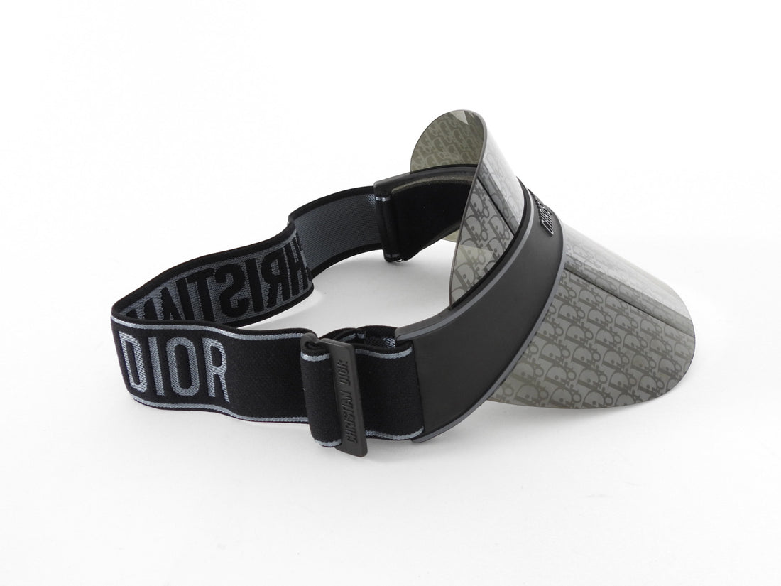 Christian Dior Black and Grey Mirrored Oblique Club Visor