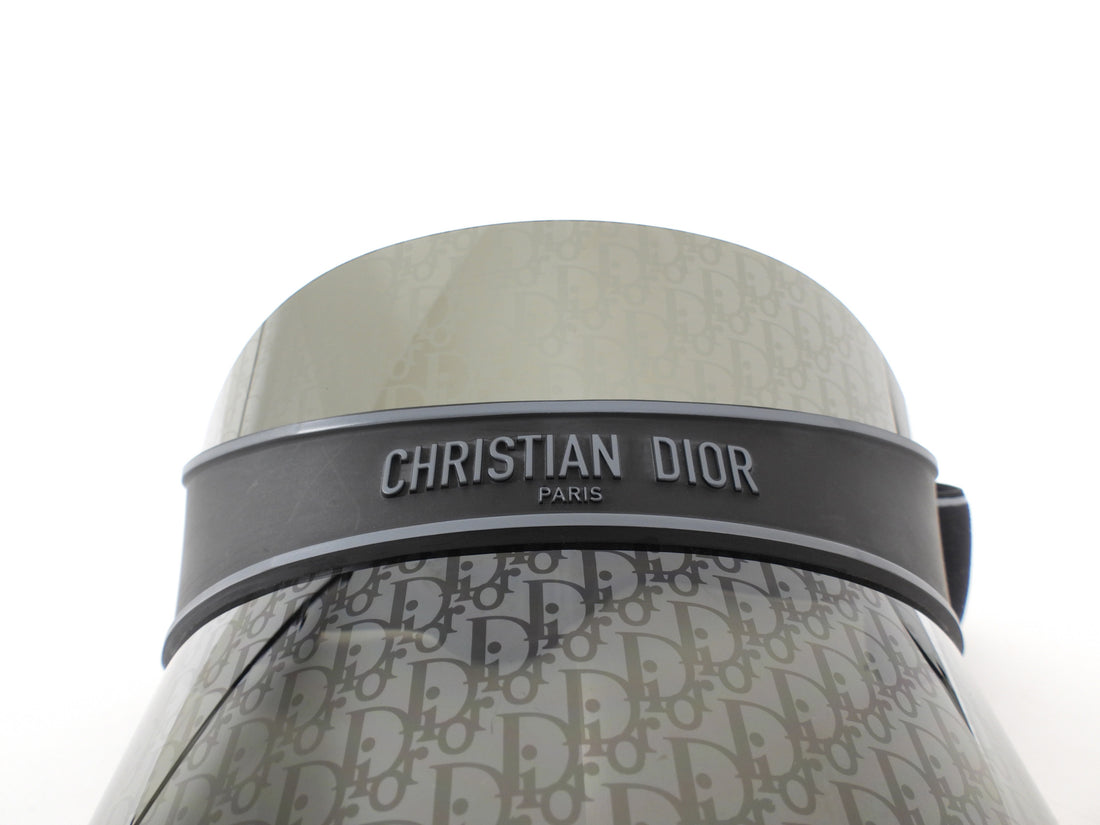 Christian Dior Black and Grey Mirrored Oblique Club Visor