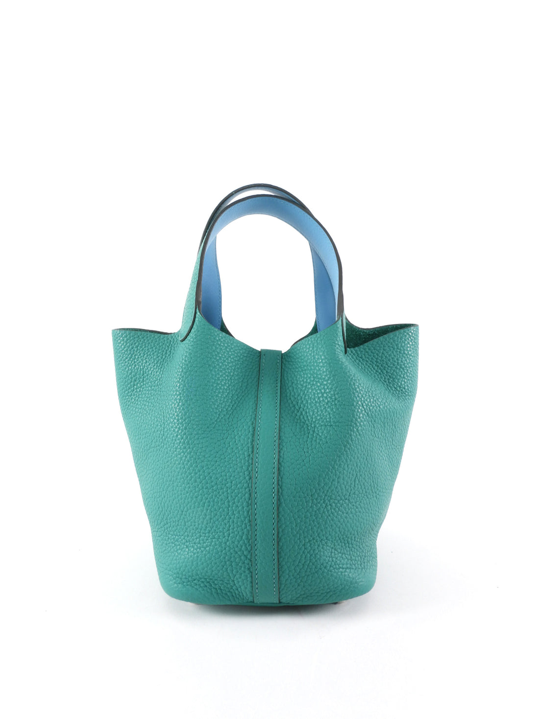 Hermes Picotin 18 Vert Verone Taurillon Clemence / Bleu Du Nord Swift Leather Bag