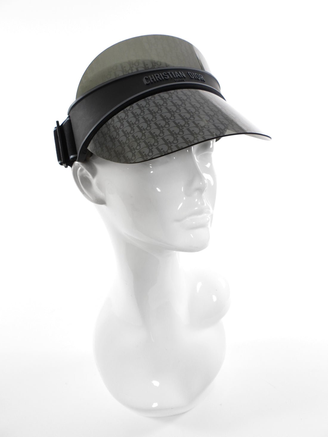 Christian Dior Black and Grey Mirrored Oblique Club Visor