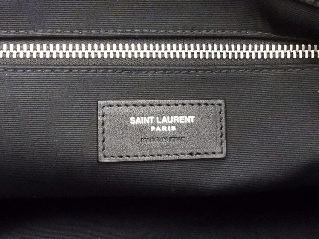 Saint Laurent Rive Gauche Black Raffia Large Overnight Travel Bag