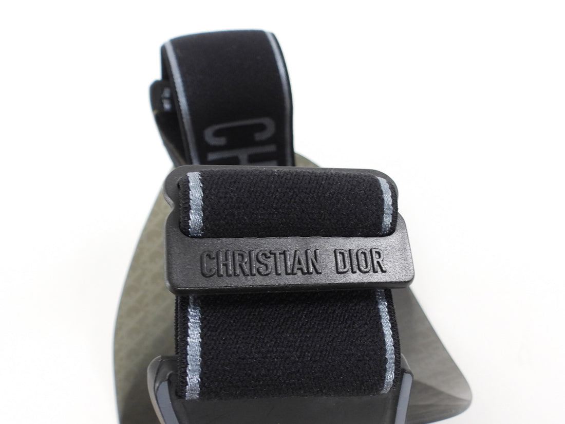 Christian Dior Black and Grey Mirrored Oblique Club Visor