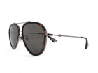 Gucci Brown Silver Tone Tortoise Shell and Metal Aviator Sunglasses GG0062S