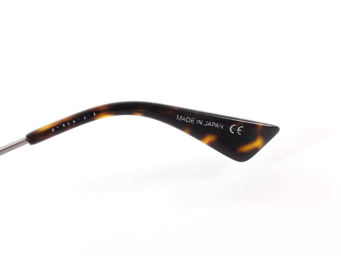 Gucci Brown Silver Tone Tortoise Shell and Metal Aviator Sunglasses GG0062S