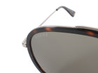 Gucci Brown Silver Tone Tortoise Shell and Metal Aviator Sunglasses GG0062S