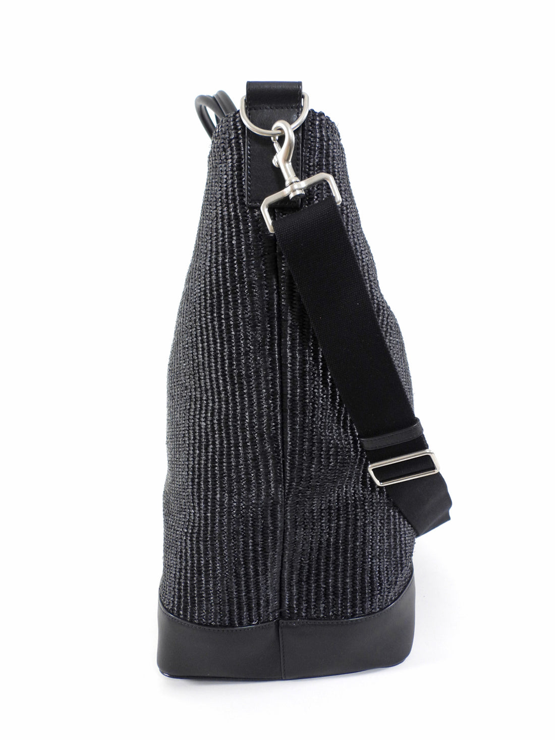 Saint Laurent Rive Gauche Black Raffia Large Overnight Travel Bag