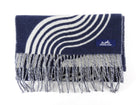 Hermes Casaque Vague Navy & Ivory Cashmere Fringe Scarf
