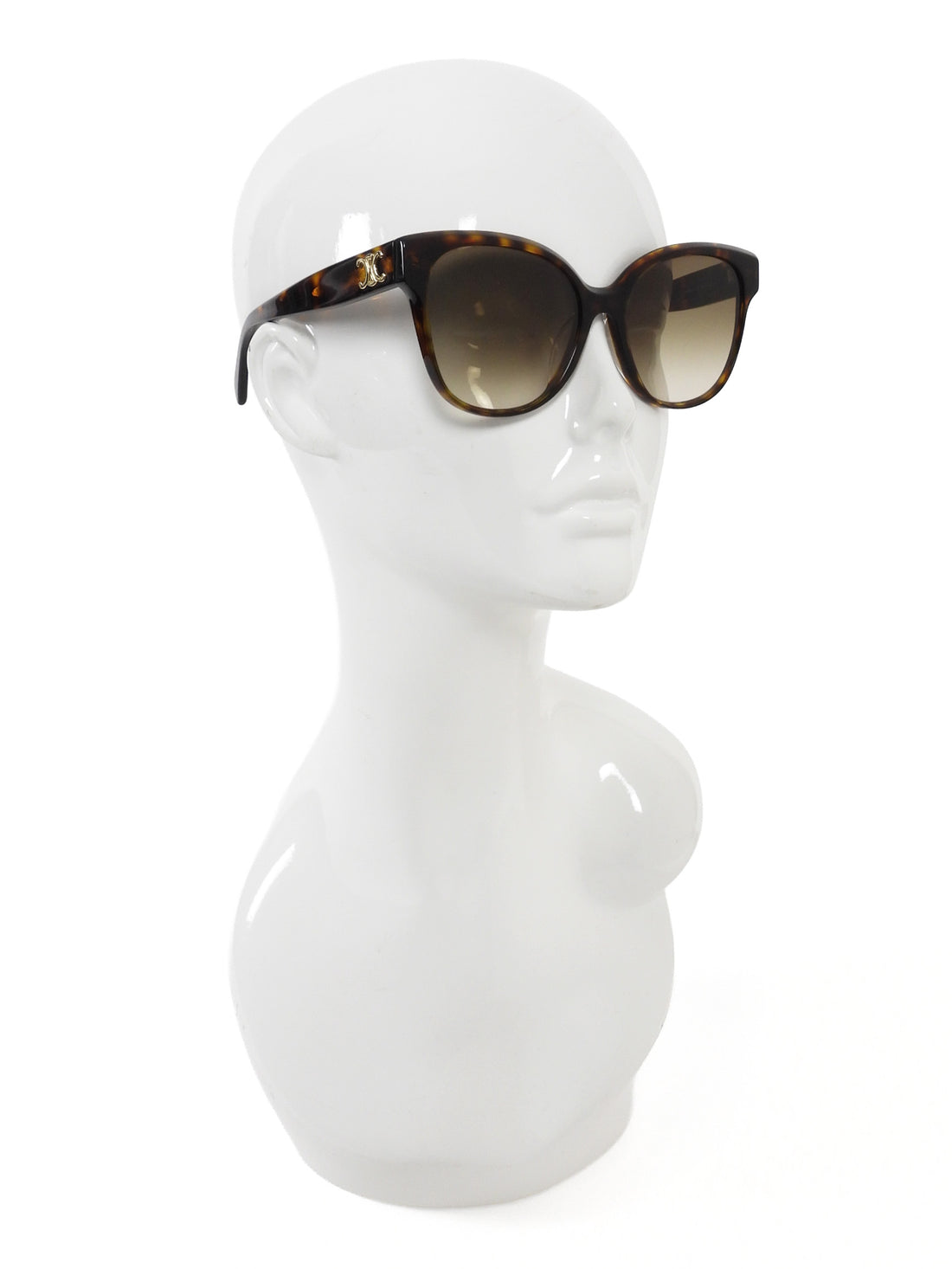 Celine Brown Rounded Cat EyeTortoise Havana Sunglasses CL40204F