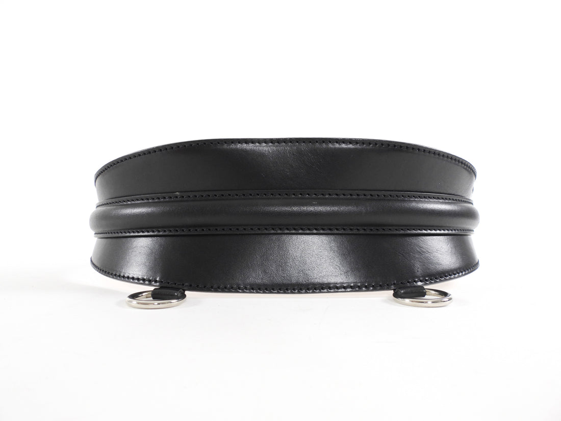Alexander McQueen Black Leather Wide Waist Cincher Belt - 95 / 38