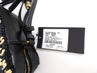 Saint Laurent Black and Natural Raffia Geometric Tassel Lou Camera Bag