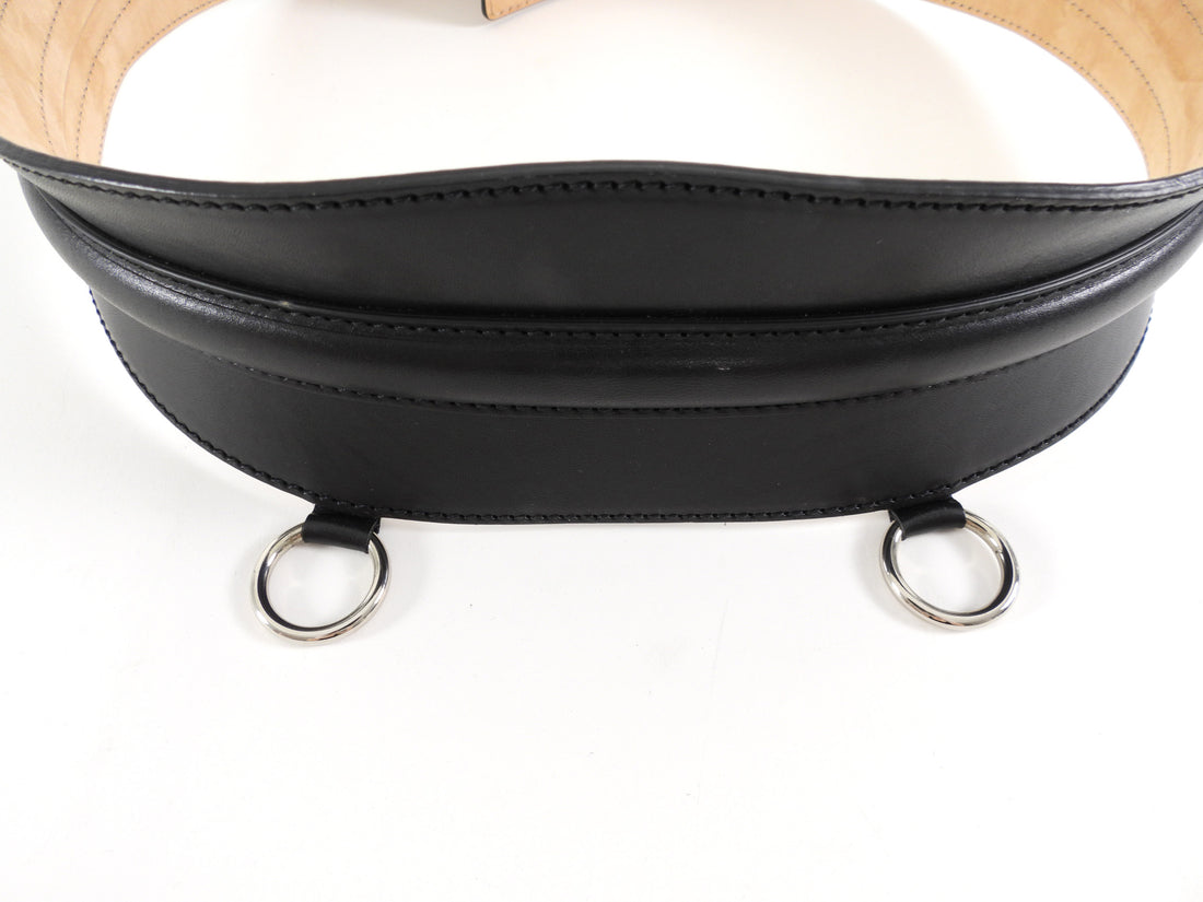 Alexander McQueen Black Leather Wide Waist Cincher Belt - 95 / 38