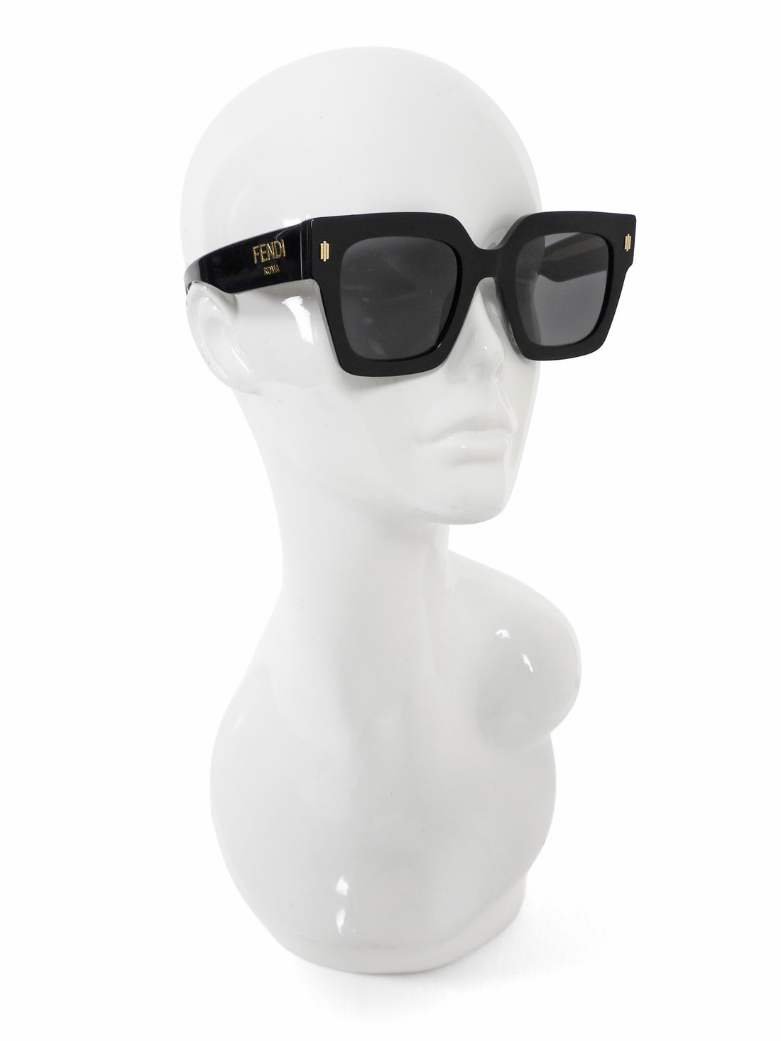 Fendi Black Large Square Acetate Sunglasses