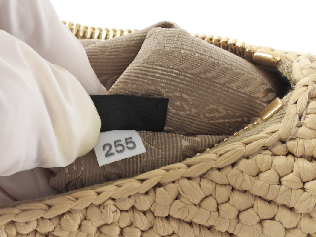Prada Natrual Raffia Crochet Re-Edition 2005 Two-Way Crossdbody Bag