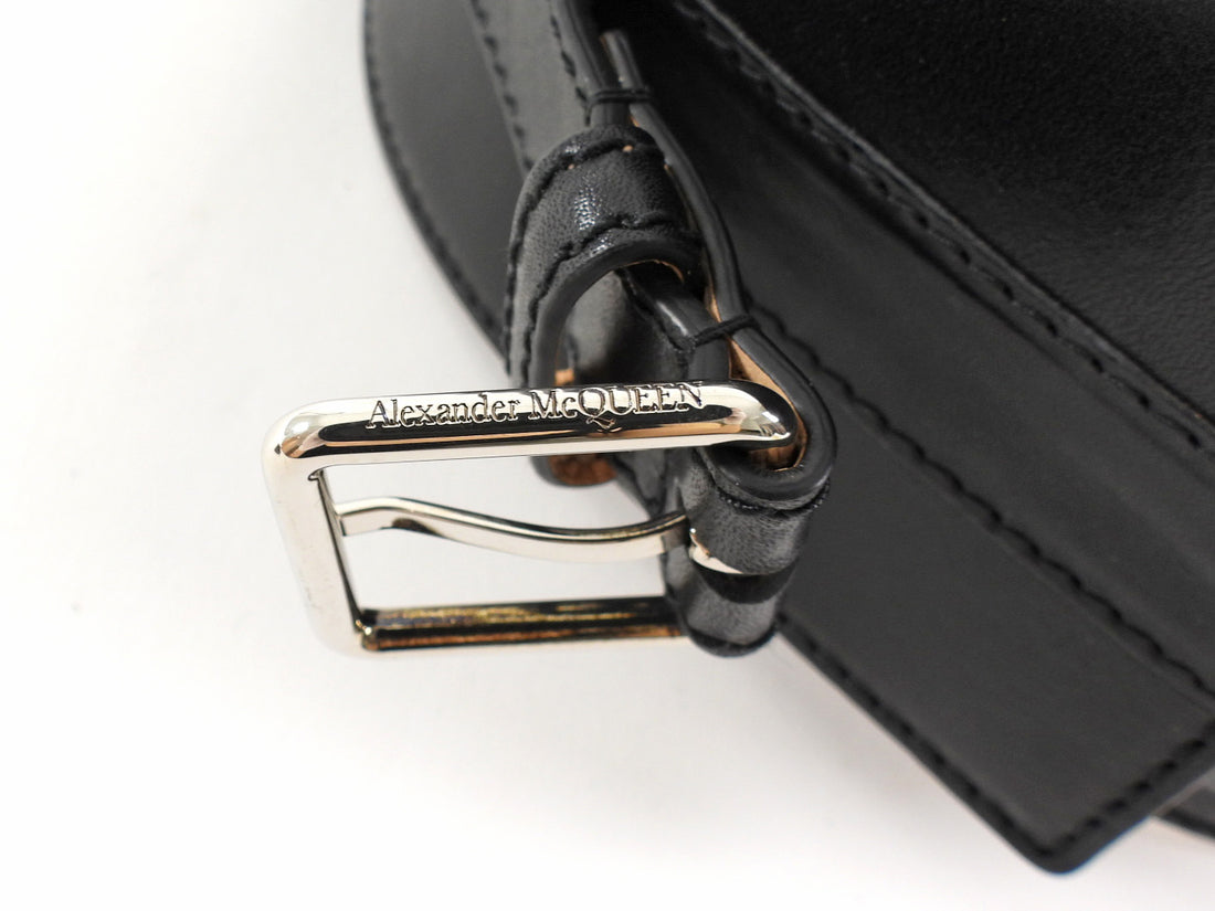 Alexander McQueen Black Leather Wide Waist Cincher Belt - 95 / 38