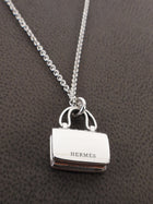 Hermes White Gold 18k White Gold Diamond Amulettes Constance Pendant Necklace