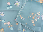 Hermes Blue Silk Floral 90cm Silk Twill Scarf