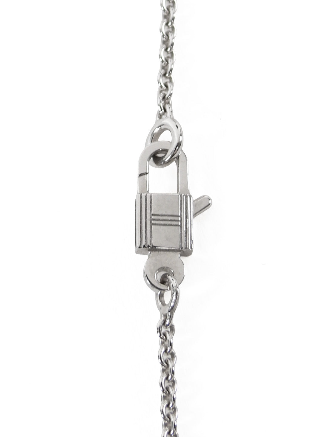 Hermes White Gold 18k White Gold Diamond Amulettes Constance Pendant Necklace