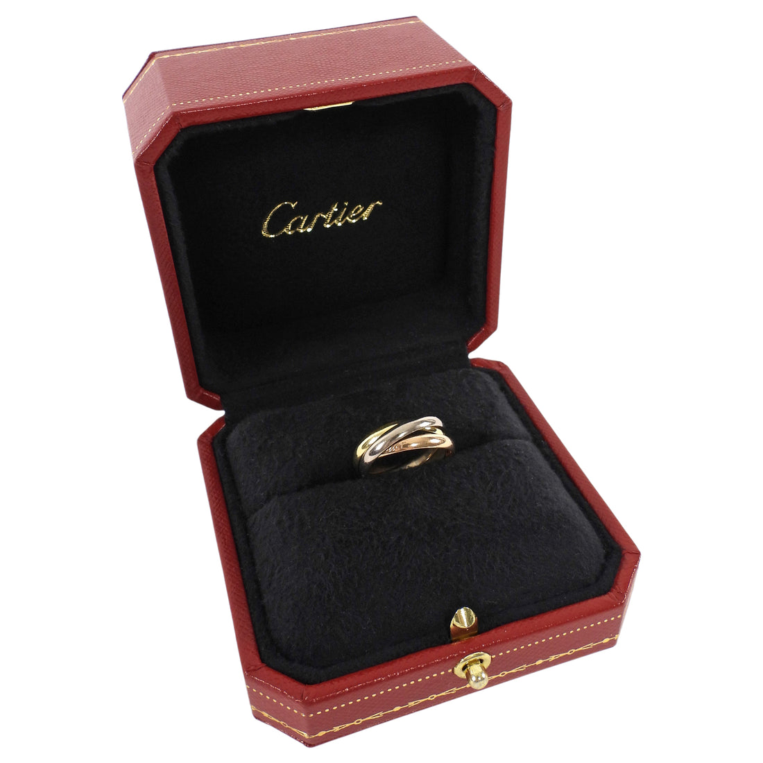Cartier 18K Yellow White Rose Gold Trinity Tri-Colour Ring Small Model - US 5.5