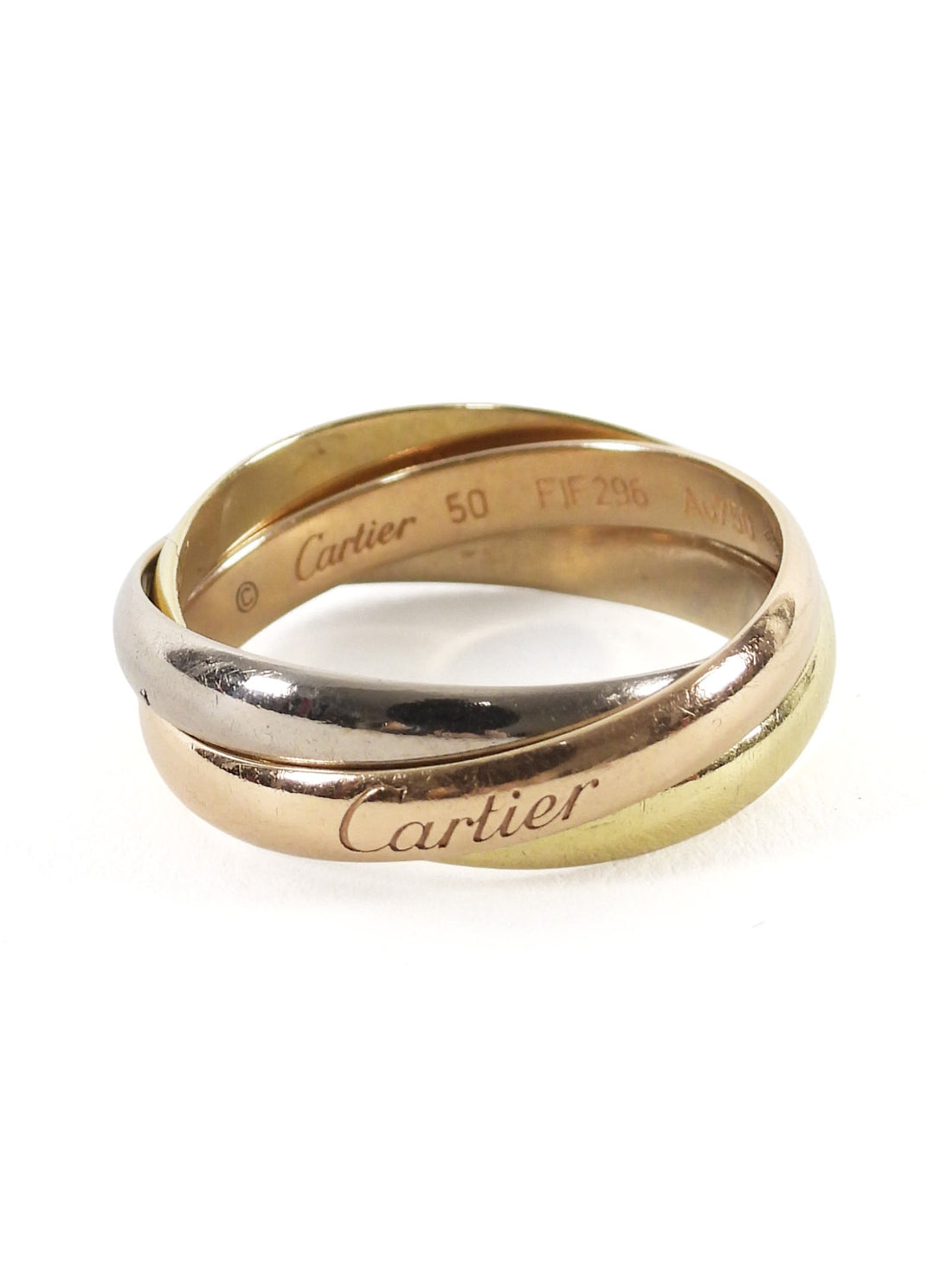 Cartier 18K Yellow White Rose Gold Trinity Tri-Colour Ring Small Model - US 5.5