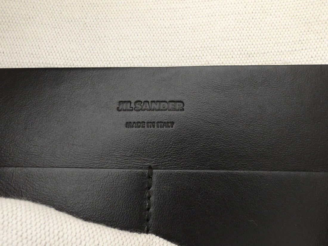 Jil Sander Natural Canvas and Leather Logo Tote Bag