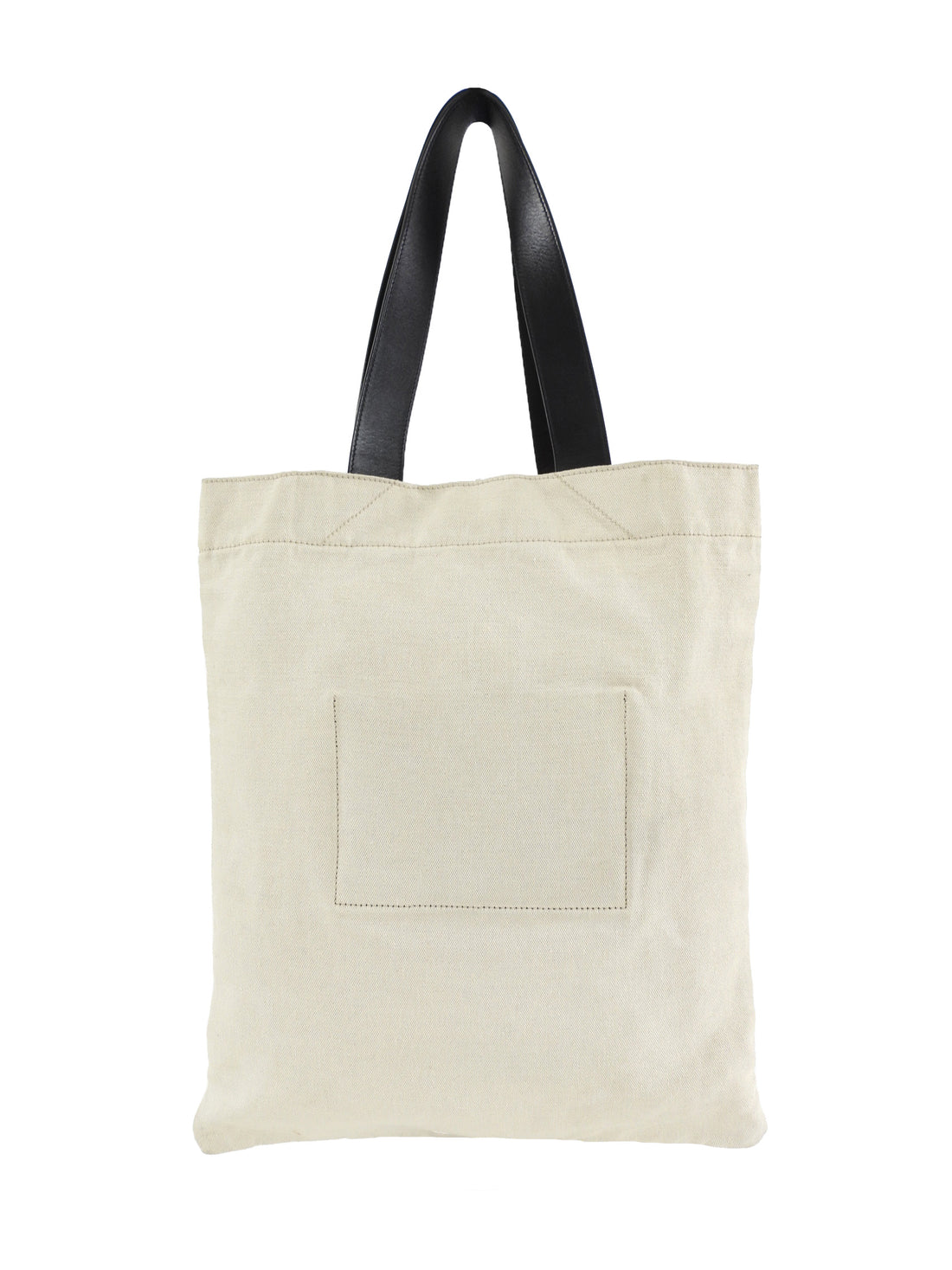 Jil Sander Natural Canvas and Leather Logo Tote Bag