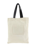 Jil Sander Natural Canvas and Leather Logo Tote Bag