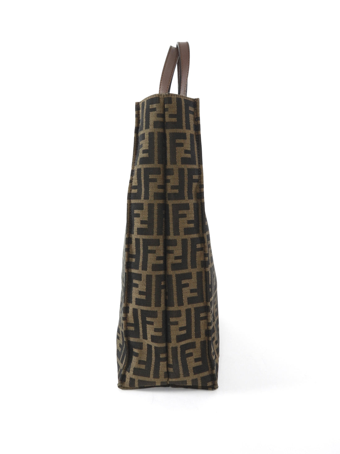 Fendi Zucca Brown Monogram Canvas Vertical Tote Bag