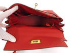 Hermes Red Rouge Casaque Togo Leather Kelly 28 Bag GHW 2022