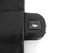 Chanel Black Perforated Leather Medium Flap Chain Wristlet Clutch Bag