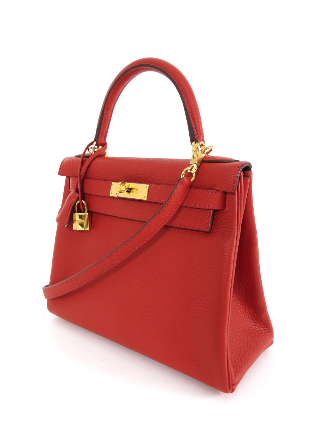 Hermes Red Rouge Casaque Togo Leather Kelly 28 Bag GHW 2022