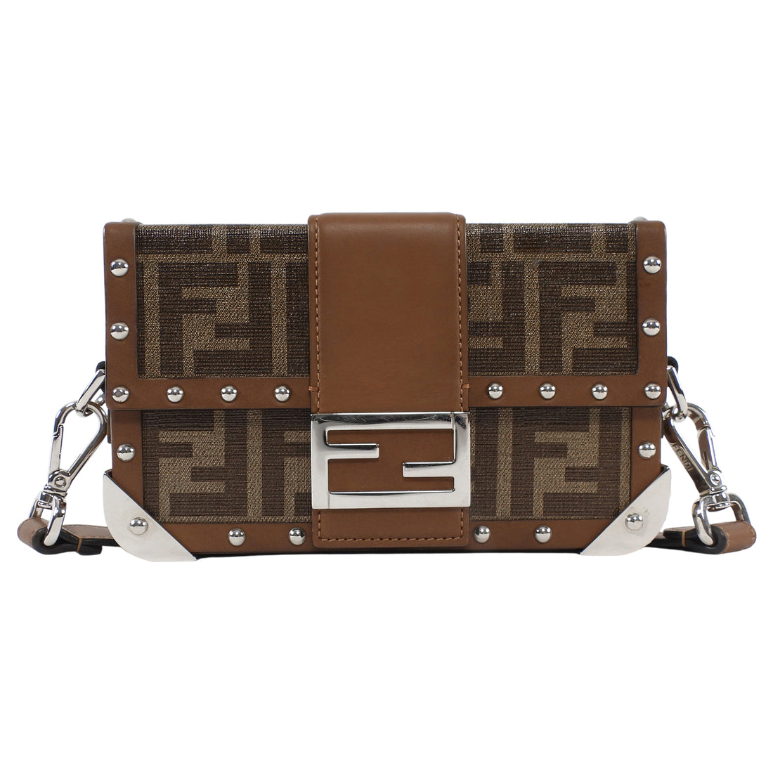 Fendi Brown Zucca Baguette 1974 Mini Trunk Bag