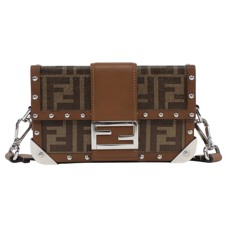 Fendi Brown Zucca Baguette 1974 Mini Trunk Bag