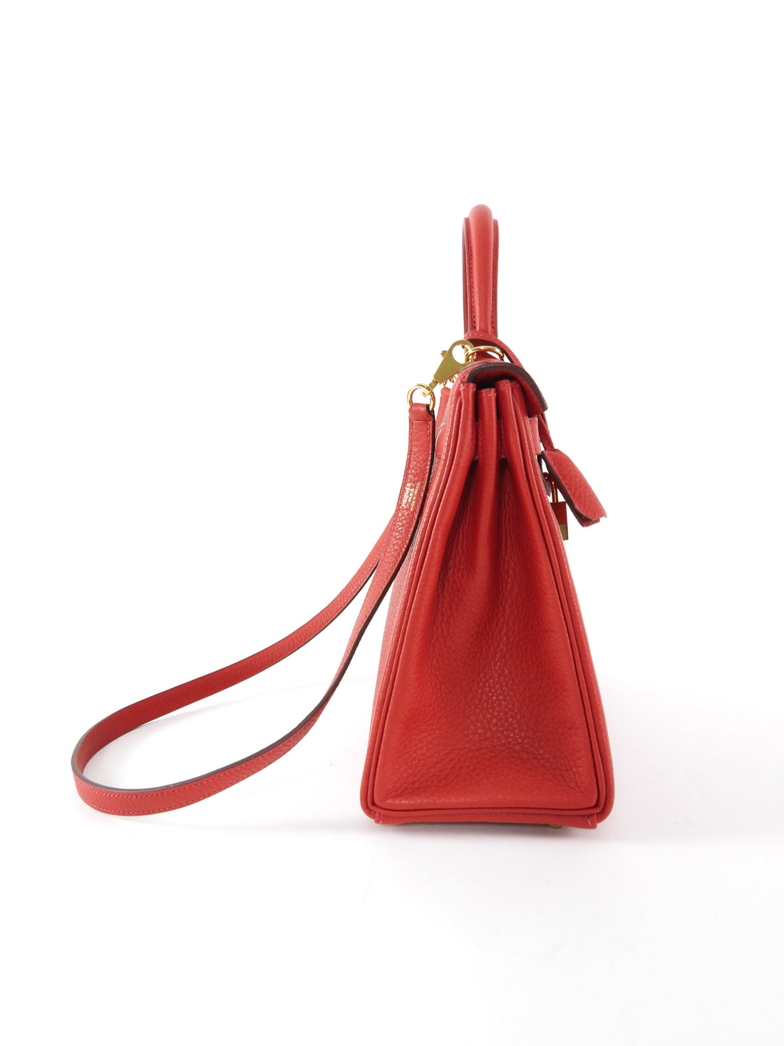 Hermes Red Rouge Casaque Togo Leather Kelly 28 Bag GHW 2022
