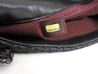 Chanel Black Perforated Leather Medium Flap Chain Wristlet Clutch Bag