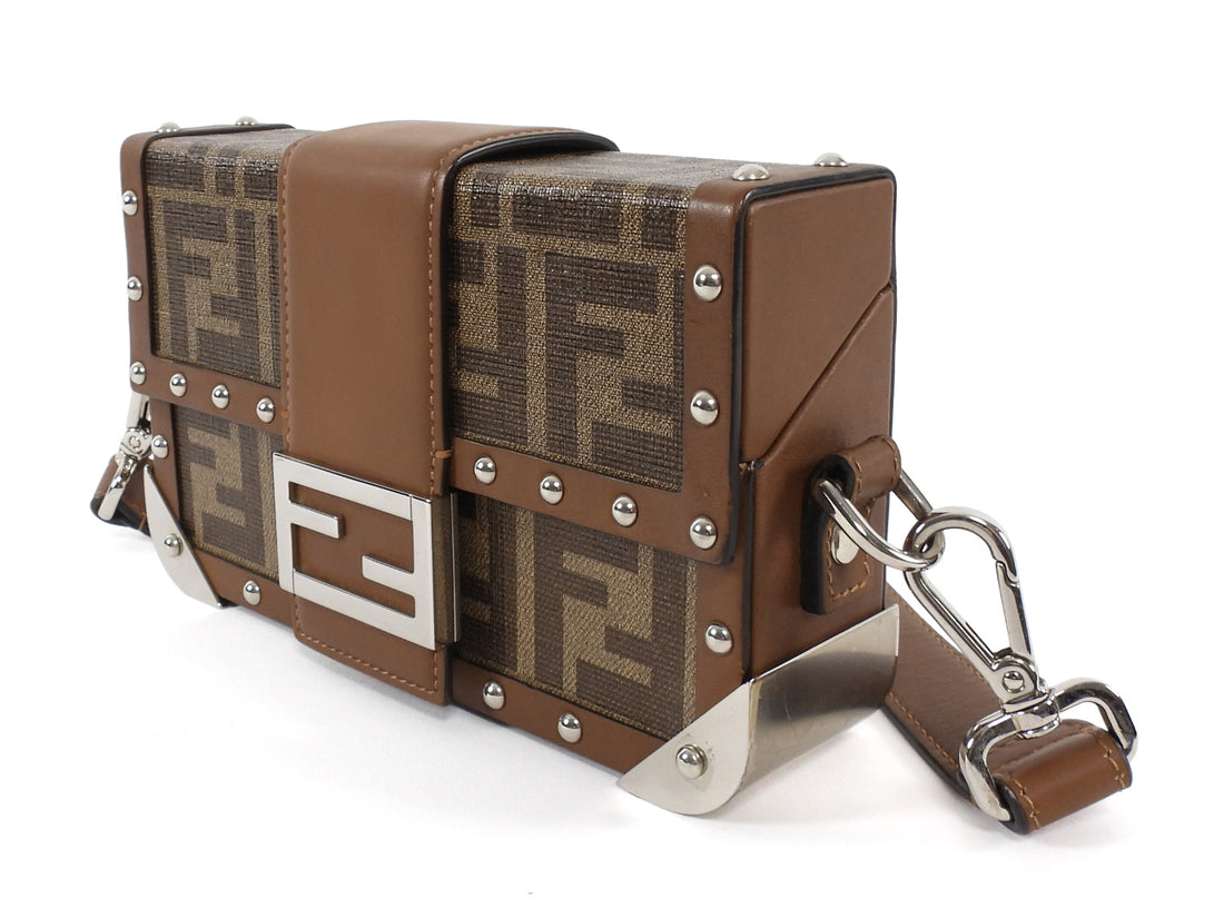 Fendi Brown Zucca Baguette 1974 Mini Trunk Bag