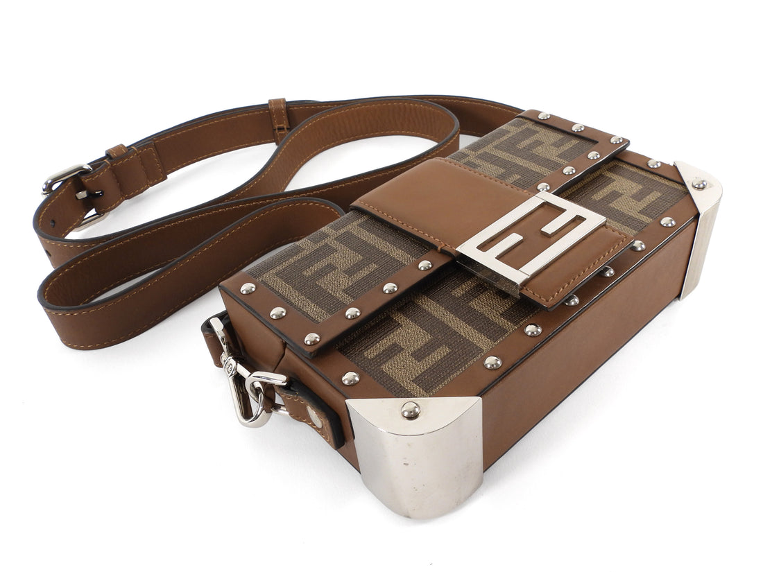 Fendi Brown Zucca Baguette 1974 Mini Trunk Bag