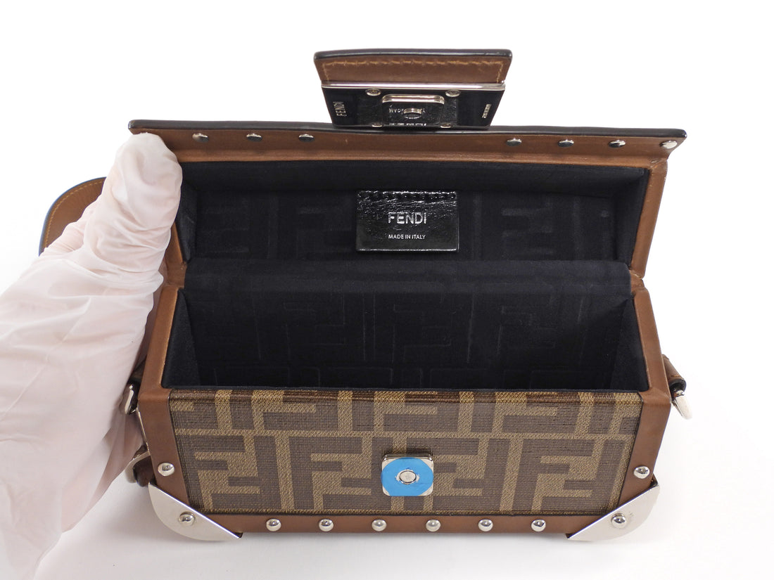 Fendi Brown Zucca Baguette 1974 Mini Trunk Bag