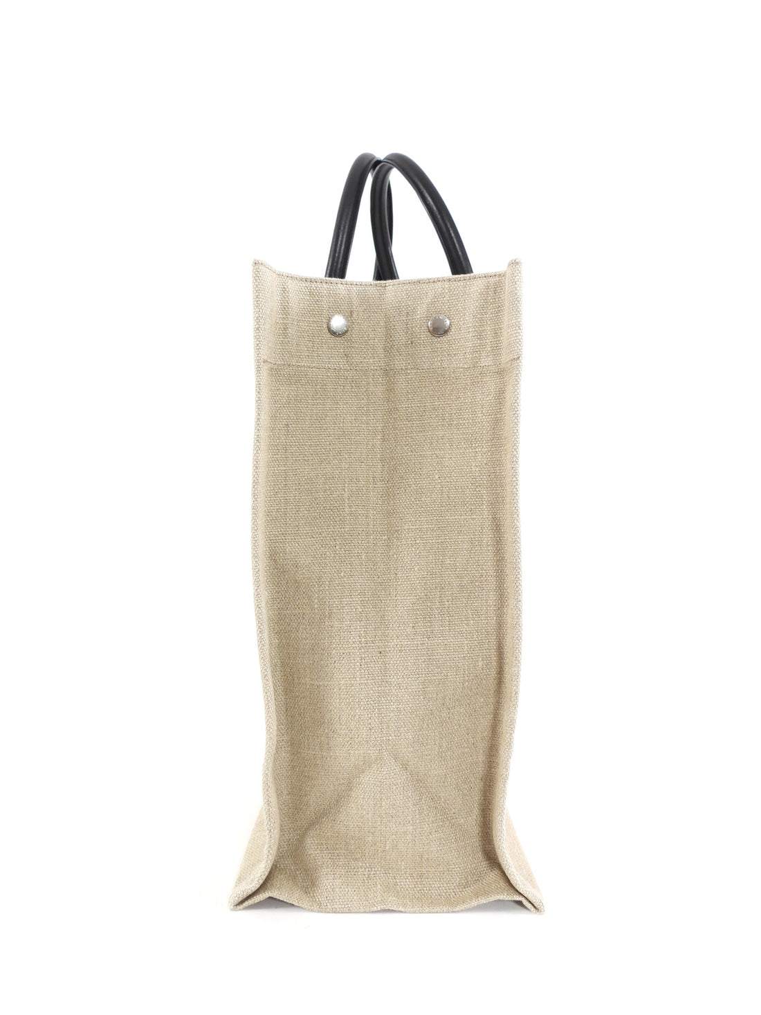 Saint Laurent Rive Gauche White and Beige Canvas Large Tote Bag