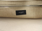 Saint Laurent Rive Gauche White and Beige Canvas Large Tote Bag