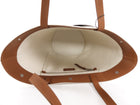 Saint Laurent Rive Gauche Canvas and Tan Leather Triangle Tote Bag
