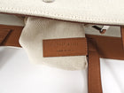Saint Laurent Rive Gauche Canvas and Tan Leather Triangle Tote Bag