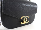 Chanel Black Caviar Leather Coco Curve Cuba Small Two Way Bag
