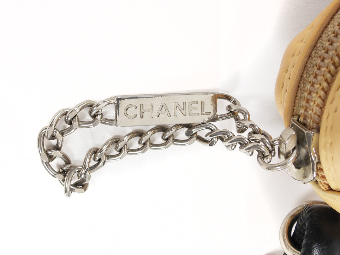 Chanel Beige Black Vintage 2002 Cambon CC Mini Crossbody Messenger Bag