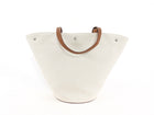 Saint Laurent Rive Gauche Canvas and Tan Leather Triangle Tote Bag