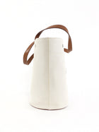 Saint Laurent Rive Gauche Canvas and Tan Leather Triangle Tote Bag